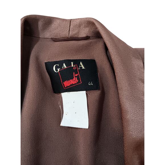 MONDI GALA Vintage Suit Set XL Satin Flowy Pants Belted Top Jacket Dressy Event - Picture 12 of 16